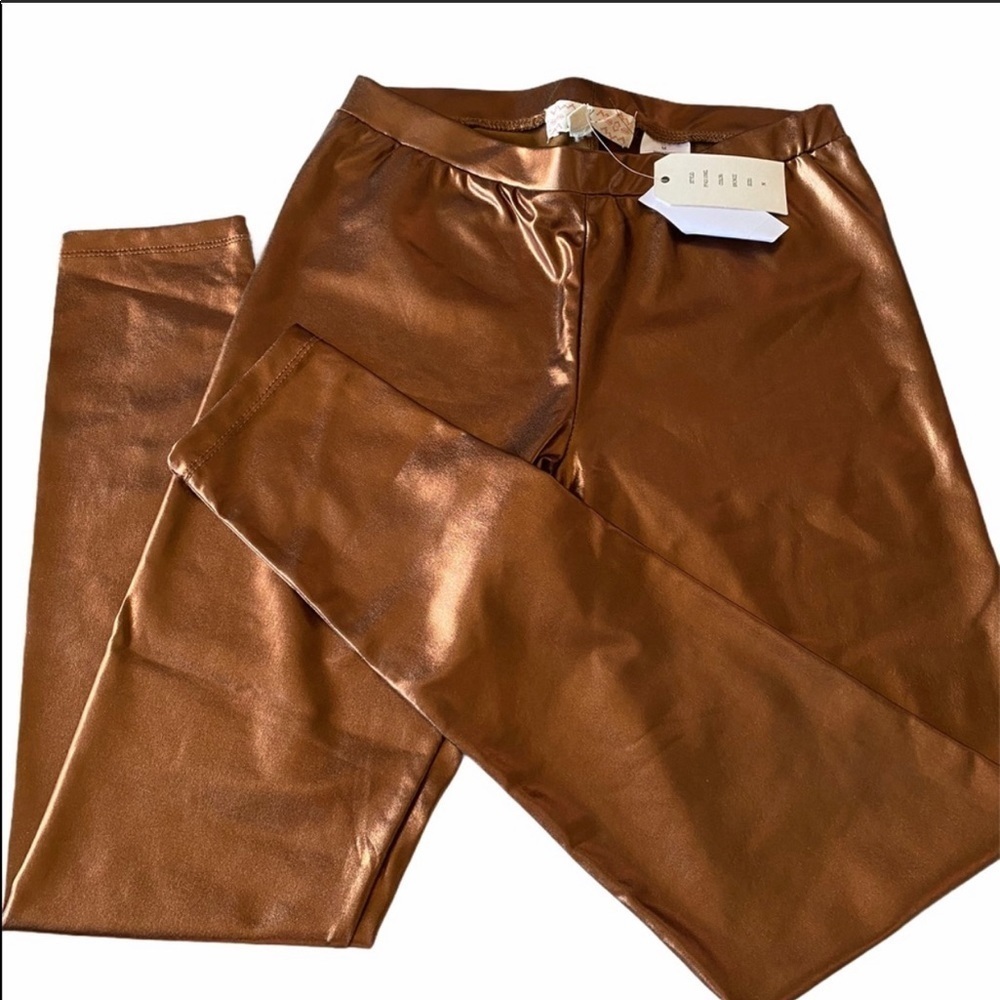 Pink Republic Medium Bronze Metallic Leggings New With Tag